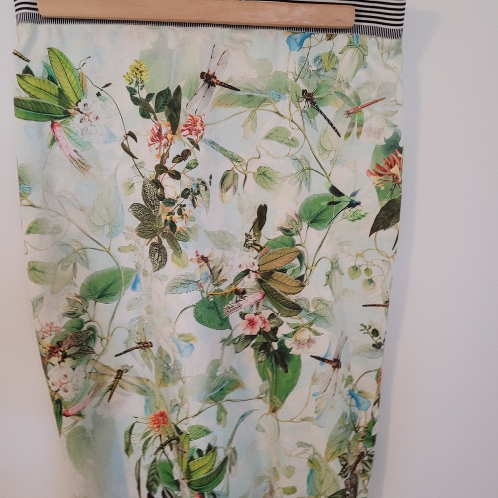Tristan Green Floral Midi Skirt